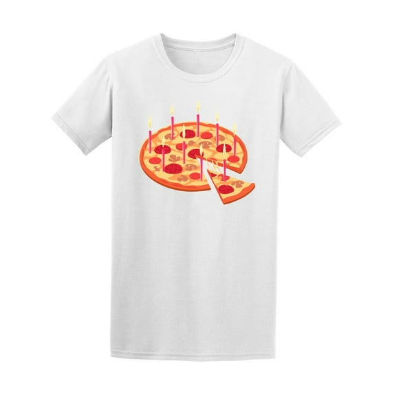 Pizza Birthday Cake T-Shirt Men -Image by Shutterstock, Male Medium