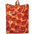 thumbnail image 1 of Pizza Blanket Gifts for Kids and Adult Pizzas Food Lightweight Soft Warm Cozy Pepperoni Pizzas Blankets for Teen Boys and Girls Bed Sofa Home Decor 50"x40", 1 of 5