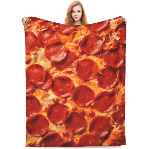Pizza Blanket Gifts for Kids and Adult Pizzas Food Lightweight Soft Warm Cozy Pepperoni Pizzas Blankets for Teen Boys and Girls Bed Sofa Home Decor 80"x60"