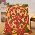 thumbnail image 1 of Pizza Blanket Soft Cozy Food Funny Throw Blanket Gift for Women Girls Super Plush Warm Pizza Tamato Stuff Lightweight Fleece Flannel Gift Blankets for Kids Adults Pizza, 1 of 7