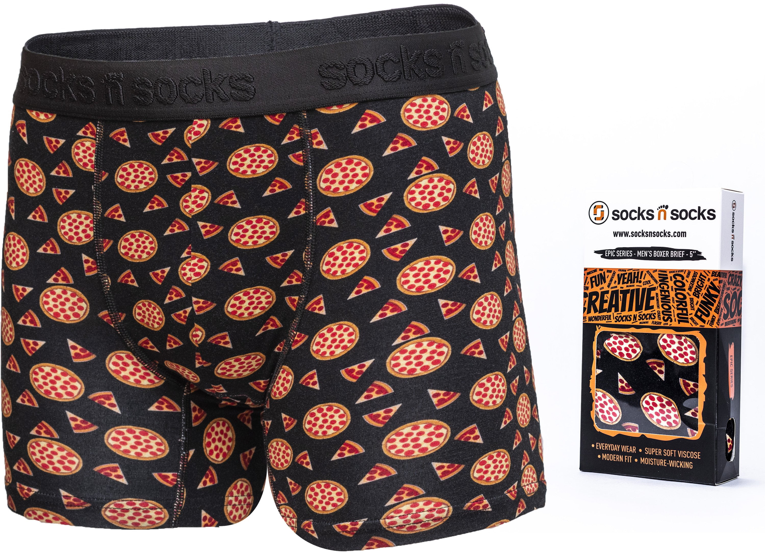 Pizza Is My Valentine Funny Briefs - Black Boxer Brief Underwear