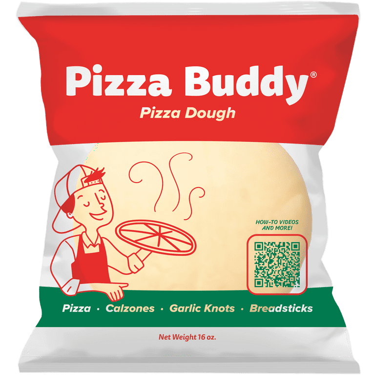 Pizza Buddy Fresh Pizza Dough, 16 oz Bag for Homemade Pizzas 
