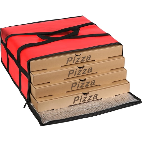Pizza Carrier Insulated Bags Large for Deliveries, Insulated Pizza Carrier Delivery Bag 20x20in Food Bag for Personal and Professional Use (Red)