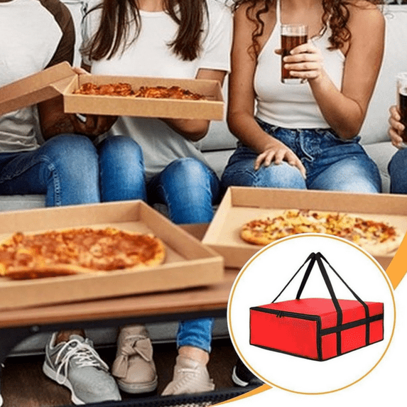 Pizza Carriering Insulated Bags Large for Deliveries,Insulated Bag Large Capacity Pizza Bag for Hot and Cold Food,Non Woven Cloth Storage with Zippers Closure Handle for Outdoor Picnic