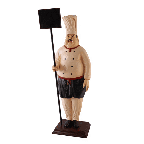 Pizza Chef With Menu Board Over Sized Statue