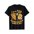 Chicken Meat Graphics Pizza Chicken Nuggets Graphic Crew Neck Tee Unisex Cartoon Food Short ...