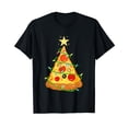 thumbnail image 1 of Pizza Christmas Tree Pizza Lover Gift Black T-Shirt, 1 of 5