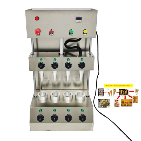 Pizza Cone Forming Maker Machine Four-head Stainless Steel Commercial Household Handheld 110V 2600W
