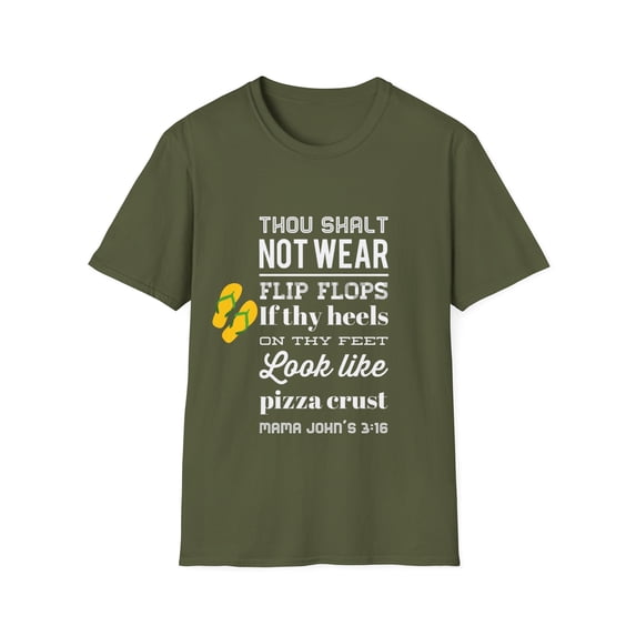 Pizza Crust Humor Flip Flops Heels Men Women TShirt