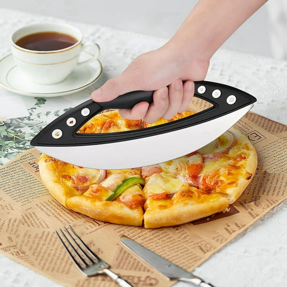 Pizza Cutter,12in Pizza Cutter Rocker with Blade Cover for Kitchen and Commercial Use,Stainless Steel Pizza Knife Slicer
