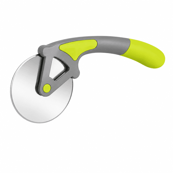 Food Grade Stainless Steel Pizza Cutter Wheel, Sharp Smooth Rotating Pizza Slicer and Cake Cutter with Ergonomic Handle and Thumb Guard (Green)