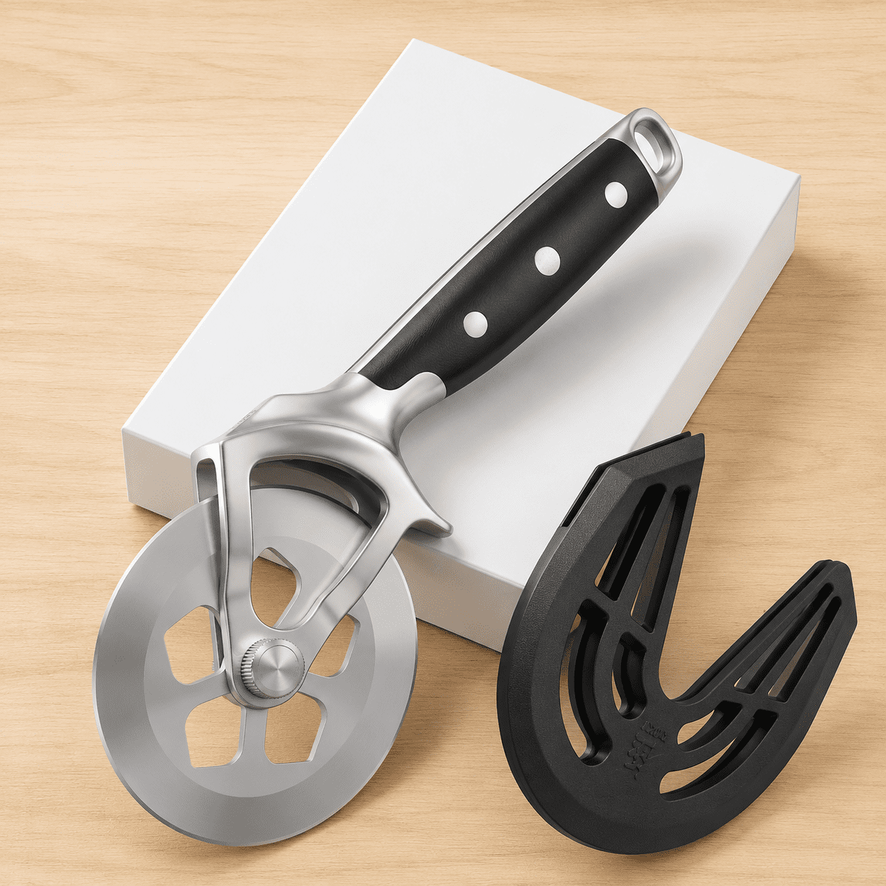 Pizza Cutter, Detachable High Carbon Steel Wheel with Blade Cover ...