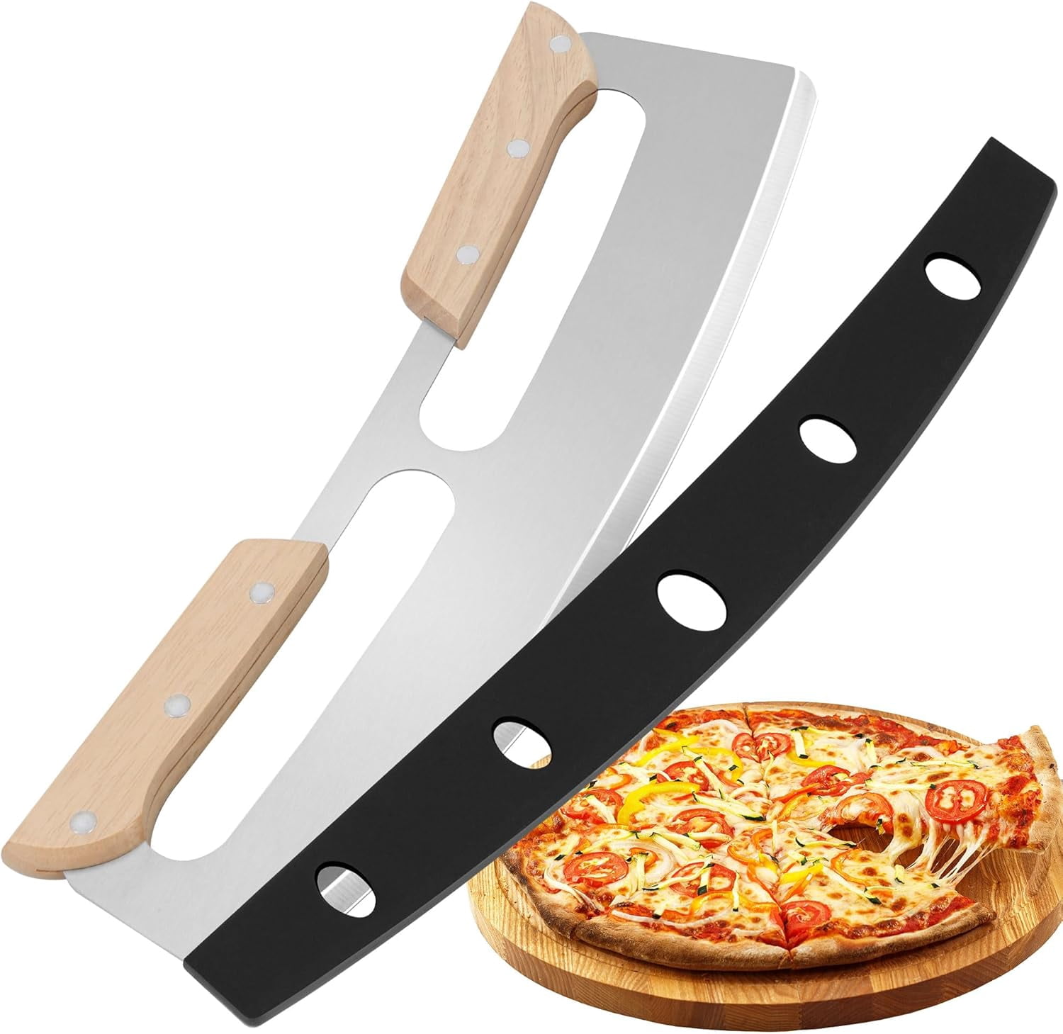 Pizza Cutter Rocker Blade - 14 Inch Premium Pizza Knife with Sharp ...