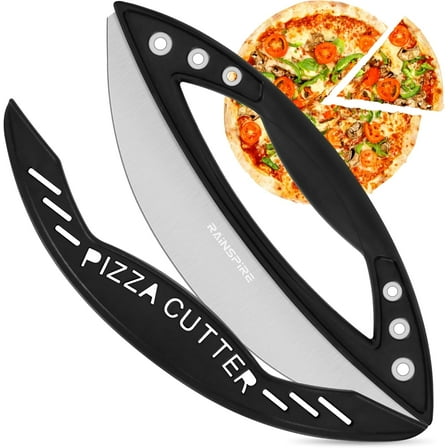 Pizza Cutter Rocker Blade Stainless Steel Pizza Rocker with Cover Sharp Blade Pizza Knife Dishwasher Safe Kitchen Gadgets Home Essentials, 2pack