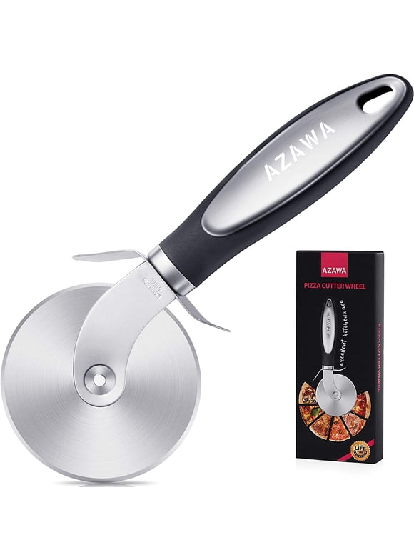 Pizza Cutter Wheel, Food Grade Stainless Steel Super Sharp Pizza Cutter, Heavy Duty Pizza Slicer Wheel Cutter with Non Slip Handle and Finger Protector