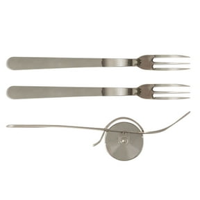 Pizza Cutter and Fork Combo, Rolling Pizza Cutter with Fork for Easy Slicing and Serving, Kitchen and Dining Tool for Pie, Pastry, and Baking