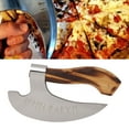 thumbnail image 1 of Pizza Cutting Axe Stainless Steel Handmade Viking Pizza Cutting Axe with Wooden Handle For Cake, 1 of 8
