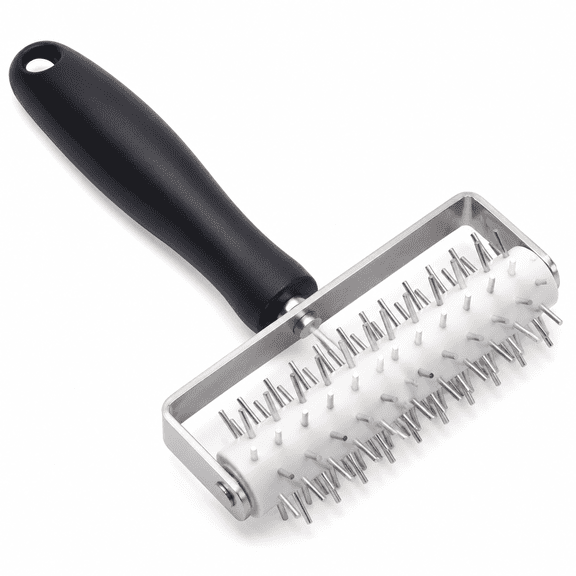 Pizza Dough Docker Roller - Professional Stainless Steel Pastry Docker Roller with Spike for Homemade Baking Cake crackers Pie Hole Maker,Prevent Dough from Blistering