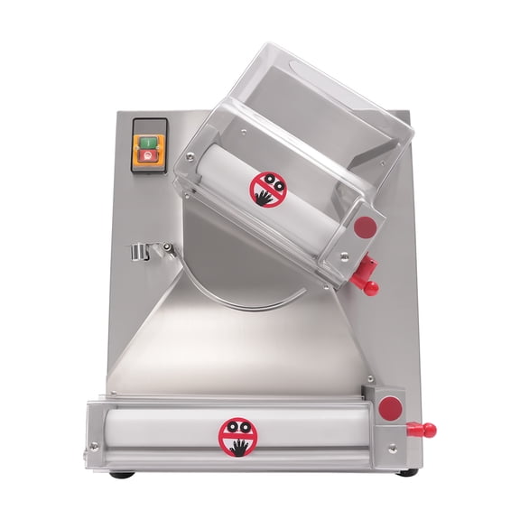Pizza Dough Press, 10-30cm Pasta Maker Equipment Dough Roller Machine, 110V, Stainless Steel Construction, Makes 4 to 12 Inch Pizza Crust