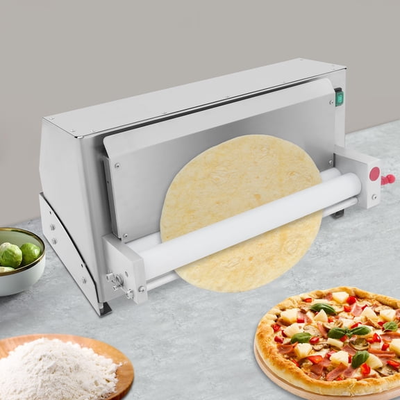 Pizza Dough Press, Pasta Maker Equipment 3-18 Inch, Single Head Pizza Dough Roller, Adjustable Thickness, 110V, for Commercial Kitchen Restaurant Home