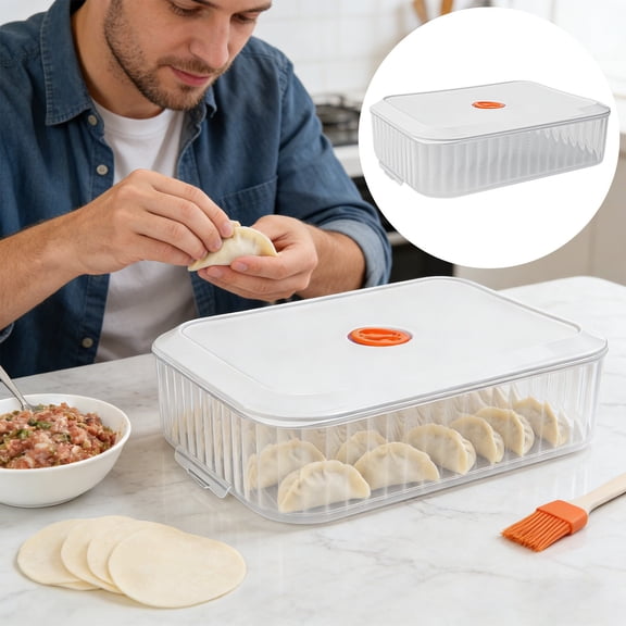 Pizza Dough Proofing Box with Cutter, 12.2x8.7x3.5 Inch Non-Stick BPA-Free Plastic Fermentation Tray, Stainless Steel Blade Storage Container for Home Bakery Refrigerator Dough Preservation