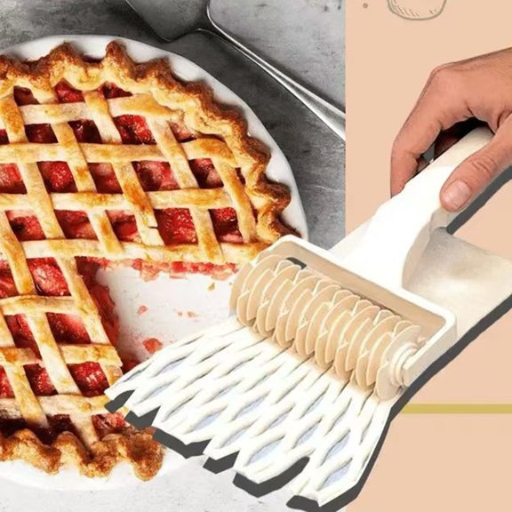 Pizza Dough Roller Cutter, Plastic Baking Texture Wheel for Cake Decorating, Manual Ribbon Stripe Cutter for Pastry Cookies, Kitchen Tool