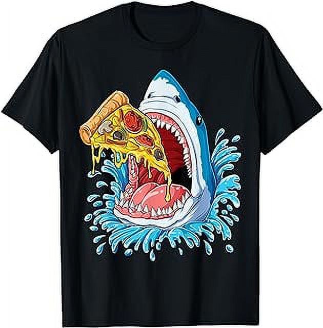 Pizza Eating Shark T shirt Kids Boys Food Lovers Jawsome Tee T-Shirt ...