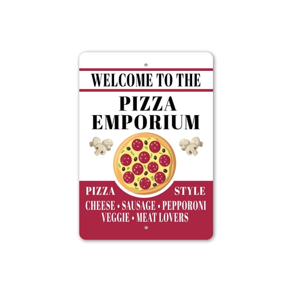Pizza Emporium Aluminum Metal Decor Sign - 10x14 inches