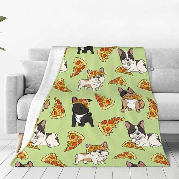 Pizza Flannel Fleece Blanket Plush Blanket Air Conditioning Blanket Throw Blanket Ultra-Soft Cozy Blankets for Bed Couch Chair Car Living Room 60"x50"