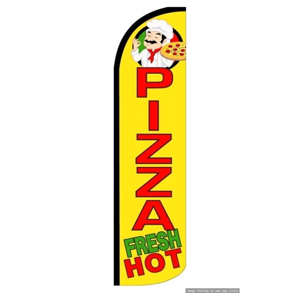 Pizza Fresh Hot Windless flag Without Pole Advertisement /Business Flags | Feather Flag |