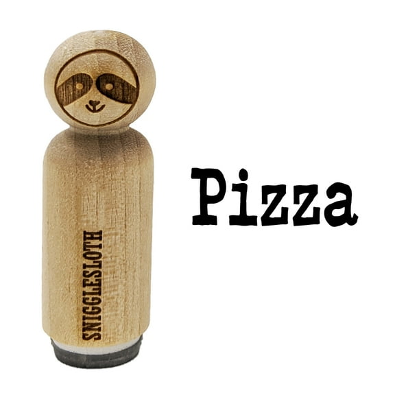 Pizza Fun Text Rubber Stamp for Scrapbooking Crafting Stamping - Medium 1 Inch