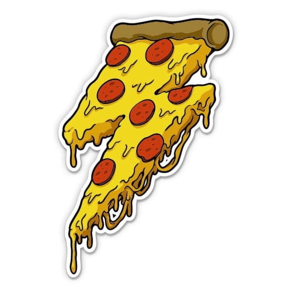 Pizza Funky Lightning Rod - 12" Vinyl Sticker Waterproof Decal