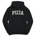 thumbnail image 1 of Pizza Graphic Black Men's Cotton Pullover Hoodie, 1 of 1