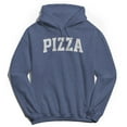 thumbnail image 1 of Pizza Graphic Navy Heather Men's Cotton Pullover Hoodie, 1 of 1