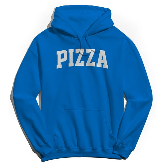 Pizza Graphic Royal Men's Cotton Pullover Hoodie