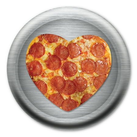Pizza Heart Circle Button with Pin Back