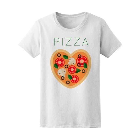 Pizza Heart Design T-Shirt Women -Image by Shutterstock, Female Medium