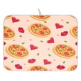 thumbnail image 1 of Pizza Heart Pattern Drying Dish Mat Quick Drying Absorbent Soft Durable for Kitchen 16" x 18", 1 of 10