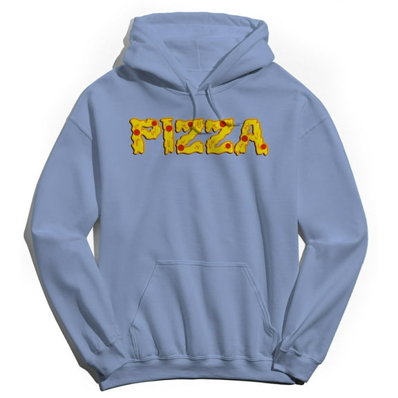 Pizza Humor Graphic Light Blue Men's Crewneck Sweatshirt Hoodie