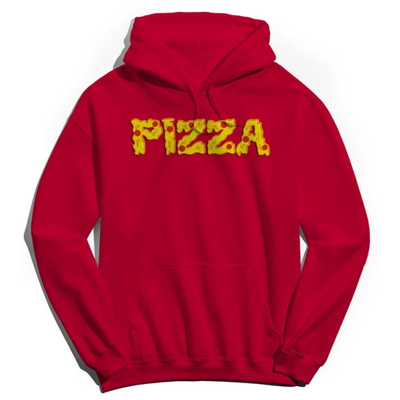 Pizza Humor Graphic Red Men's Crewneck Sweatshirt Hoodie