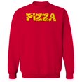 thumbnail image 1 of Pizza Humor Graphic Red Men's Crewneck Sweatshirt, 1 of 1