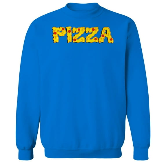 Pizza Humor Graphic Royal Men's Crewneck Sweatshirt