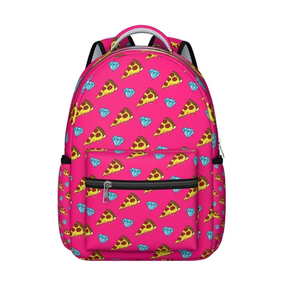 Pizza Inspired Laptop Backpack - Stylish & Practical for School & Office, Big Compartment, Trendy Pizza Design, Soft Straps, Great for Pizza Lovers