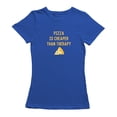 thumbnail image 1 of Pizza Is Cheaper Than Therapy Graphic Women Royal Blue T-Shirt, Female x-Large, 1 of 2