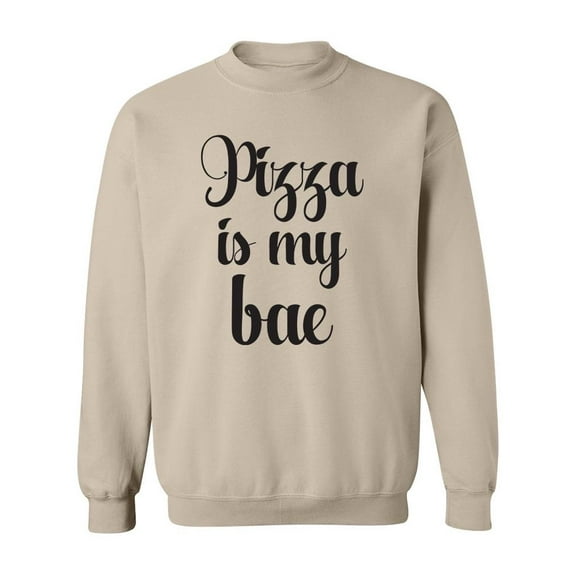 Pizza Is My Bae Quote. Sweatshirt Men -Image by Shutterstock, Male Small