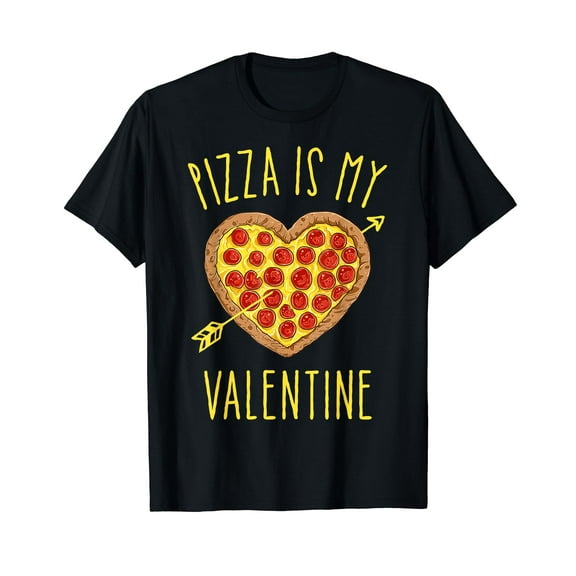 Pizza Is My Valentine Valentines Day Heart Pepperoni Lover T-Shirt