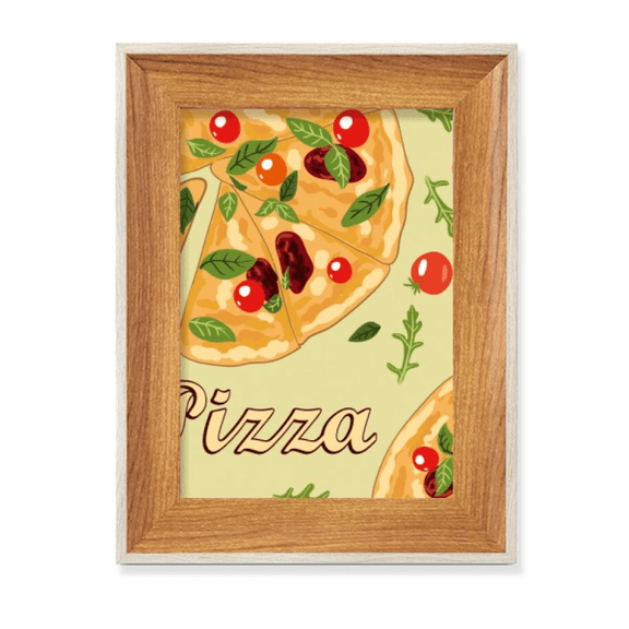 Pizza Italy Tomato Foods Desktop Wooden Photo Frame Display Picture Art Painting Multiple Sets