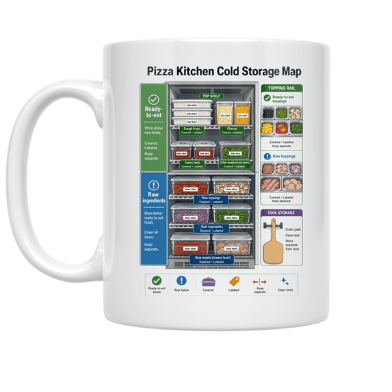 Zhite Map Pizza Kitchen Cold Storage Map Mug, Pizza Cooks, Kitchen Teams, and ...