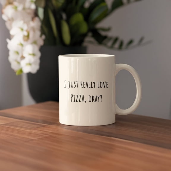 Pizza Lover Ceramic Mug, Funny Reallove Pizza Coffee Cup, Pizza Enthusiast Mug, Pizza Gift Mug, Pizza Present, Pizza Lover Gift Mug.