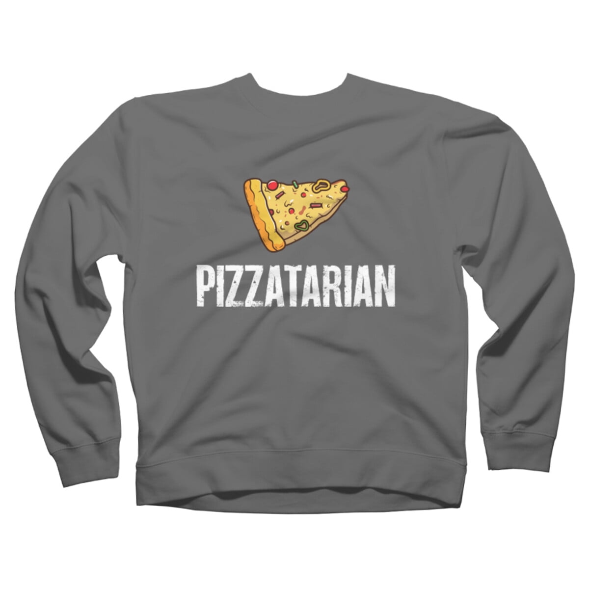Pizza Lover I Love Pizza I m a PizzaTarian Pizza based feed Black Graphic Crew Neck Sweatshirt Design By Humans 2XL